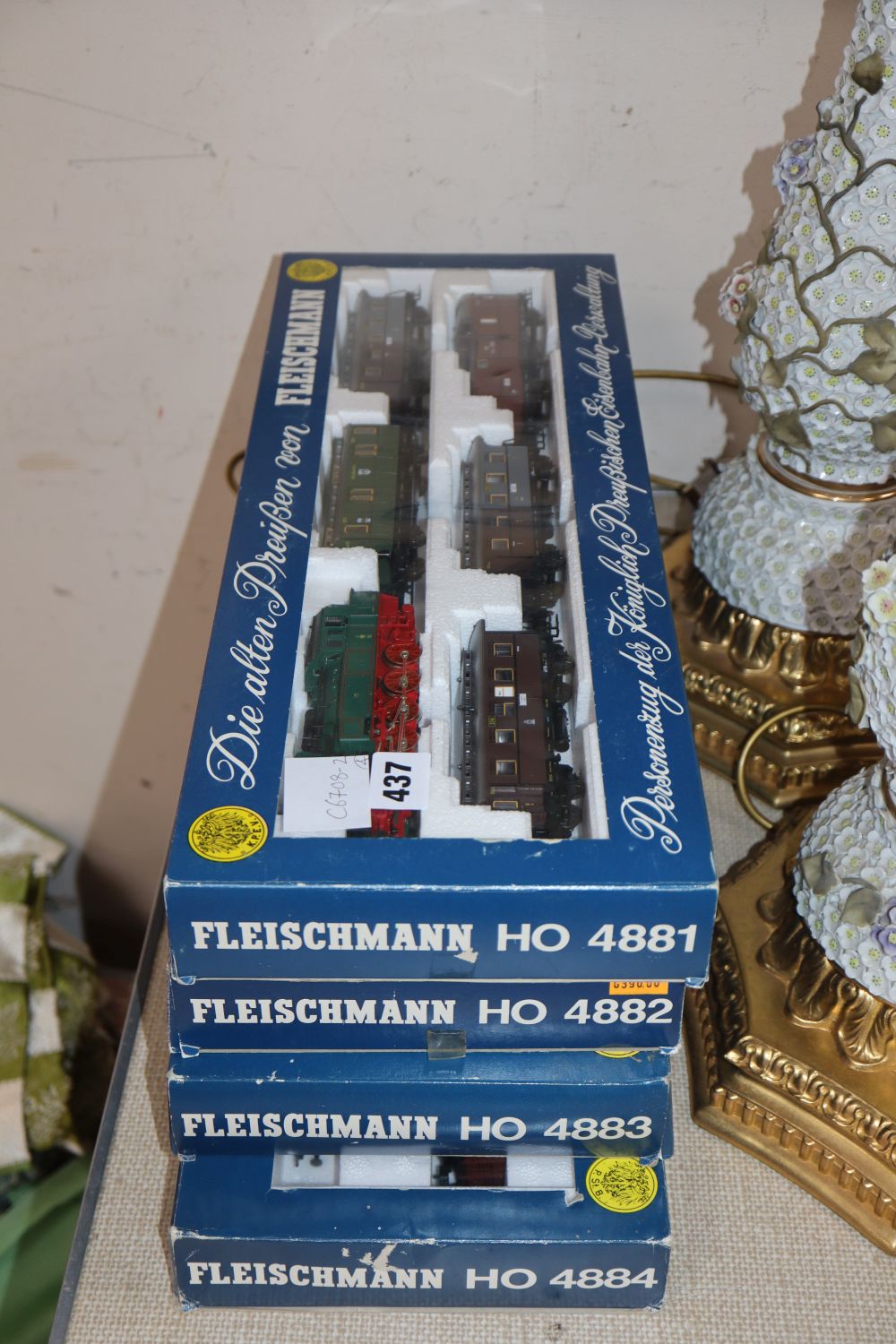 Fleischmann boxed HO train sets: 4881, 4882, 4883 and 4884